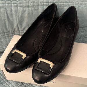 Bandolino Black Wedges with Silver Buckle